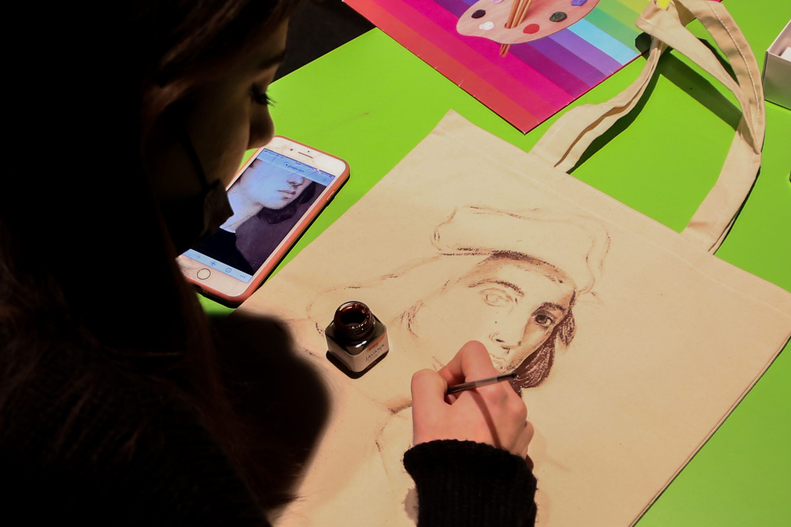 Read more about the article Работилница со средношколците од уметничкото училиште